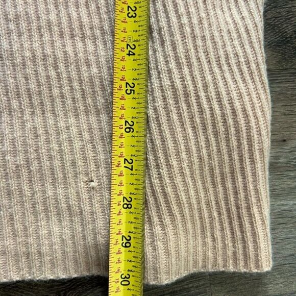 Ryan Roche 100% Cashmere Size 2 Oversized Tunic Short Sleeve Sweater Beige Tan - Picture 11 of 12